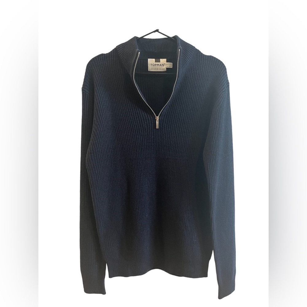 Topman Knit Zip Turtleneck Sweater
